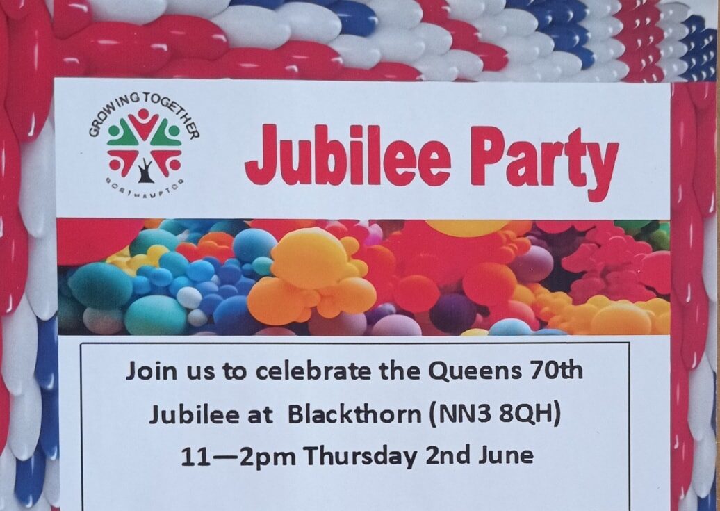 Come and join us for our Platinum Jubilee Celebrations! Thursday 2nd June 2022 at Blackthorn Community Centre from 11am -2pm.