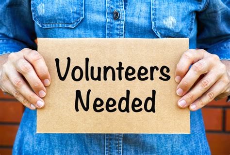 Volunteer's needed!